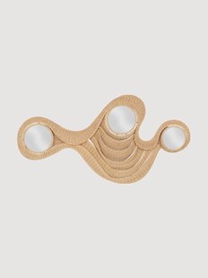 Handgemaakte decoratieve wandspiegel Wave in rotan lijst