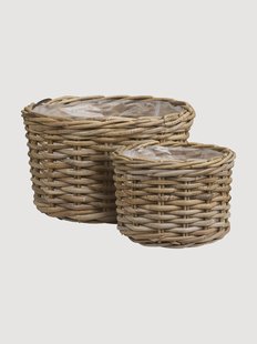 Rotan plantenbakken Kalak, 2-delig