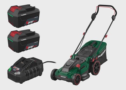 PARKSIDE Accu-grasmaaier 40 V, 800 m², met 2 accu's 4 Ah en snellader 4,5 A