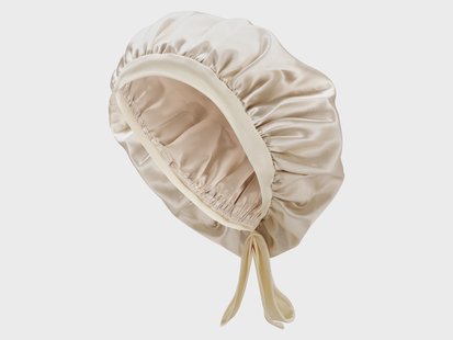 LIVARNO Slaapmuts / Zijden kussensloop (Bonnet, Crème)