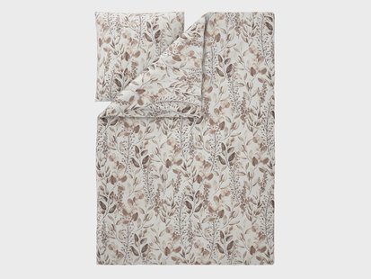 LIVARNO Polyester satijn dekbedovertrek 140 x 200 cm, 1-persoons (Bladeren)
