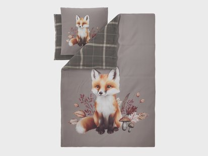 LIVARNO Polyester satijn dekbedovertrek 240 x 220 cm, lits-jumeaux (Vos)