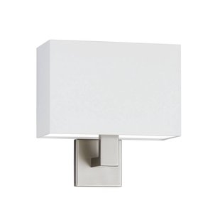 Knapstein Wandlamp Kea, nikkelkleurig/wit, breedte 28 cm, metaal/stof