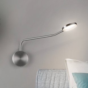 Knapstein LED wandlamp Thea-W, gebarenbediening, nikkel, uitval 60 cm