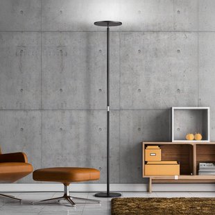 Knapstein LED vloerlamp Aura, gebarenbediening, nikkelkleurig, hoogte 184 cm