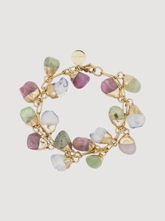 Goudkleurige armband Flower met edelstenen