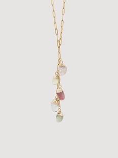 Halsketting Flower met edelstenen