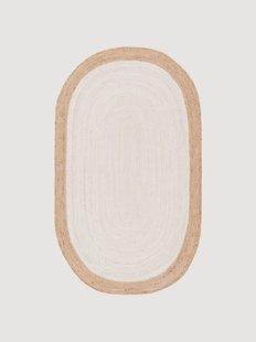 Ovaal handgeweven juten vloerkleed Natural