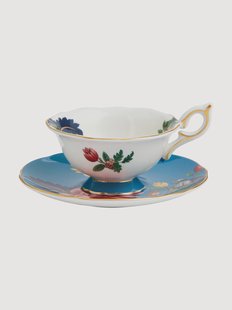 Fine Bone China theekopje &amp; schoteltje Wonderlust Sapphire Garden