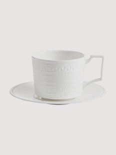 Fine Bone China theekopje &amp; schoteltje Intaglio