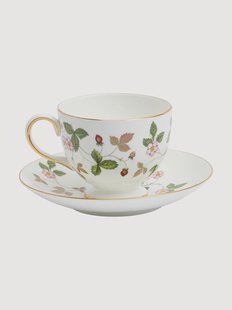 Fine Bone China theekopje &amp; schoteltje Wild Strawberry