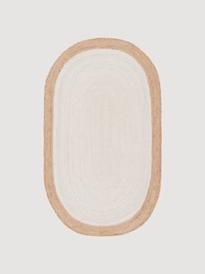 Ovaal handgeweven juten vloerkleed Natural