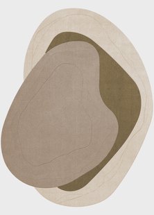 Layered Erik Bratsberg Lozza wollen vloerkleed Olive, 210x270 cm