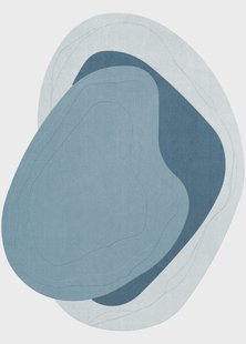 Layered Erik Bratsberg Lozza wollen vloerkleed teal, 300x400 cm