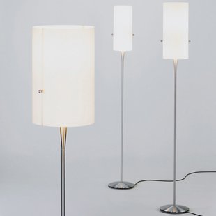 Club vloerlamp S Brushed/Chintz White - serien.lighting Club S Serien Lighting - Woonkamer - Designer - Metaal - Met lampenkap