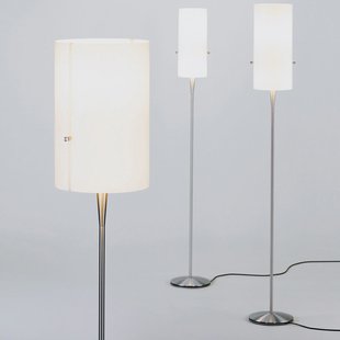 Club vloerlamp M Brushed/Chintz White - serien.lighting Club M Serien Lighting - Woonkamer - Designer - Metaal - Met lampenkap
