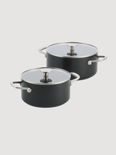 Kookpannen Advanced met antiaanbaklaag van geforceerd aluminium met deksel, 4-delig