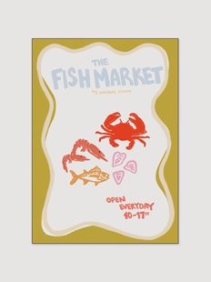 Ingelijste print The Fish Market