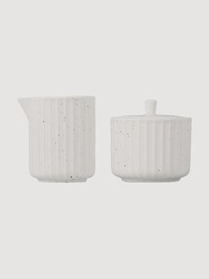 New Bone China melkkan en suikerpot Ora Gloss, 2-delig