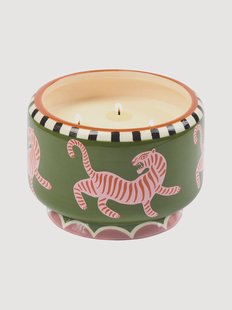Geurkaars Tiger (zwarte ceder, vijg) van keramiek