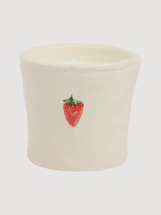 Geurkaars Strawberry van keramiek met reli&euml;f