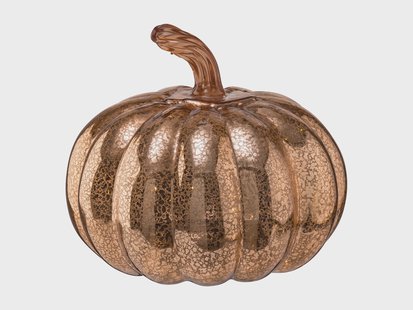 LIVARNO Glazen LED-pompoen (goud/breed)