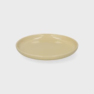 Gebaksbord, reactieve glazuur, steengoed, korengeel, &Oslash;16 cm
