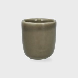 Beker, reactieve glazuur, steengoed, olijfgroen, &Oslash;6 x 6,5 cm