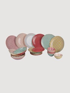 Porseleinen serviesset Confusion In Colors, 6 personen, 24-delig