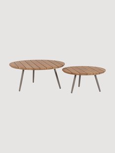 Tuin salontafels Corbeta van teakhout, 2-delig