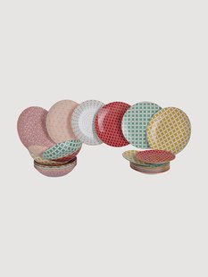 Porseleinen serviesset Confusion In Colors, 6 personen, 18-delig