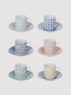 Espressokopjes &amp; schoteltjes Marea, 6-delig