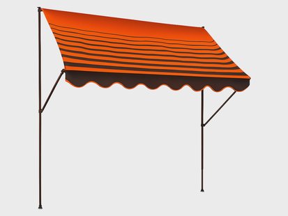 ANGERER Klemluifel (bruin oranje gestreept, 300 cm breit)