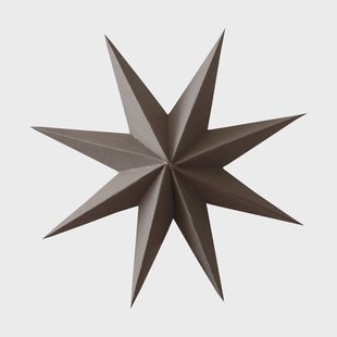 DBKD Paper winter star decoratiehanger Brown, small, Ø9 cm