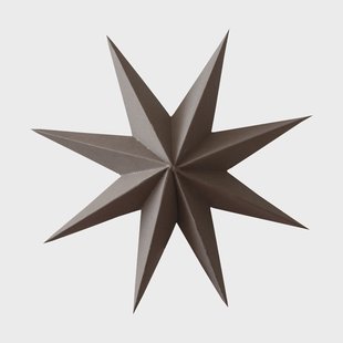 DBKD Paper winter star decoratiehanger Brown, medium, Ø14 cm