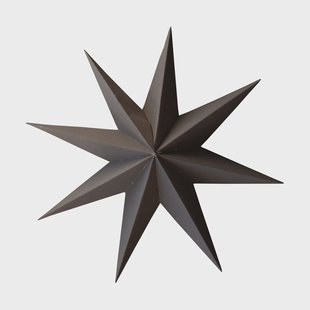 DBKD Paper winter star decoratiehanger Brown, large, Ø19 cm