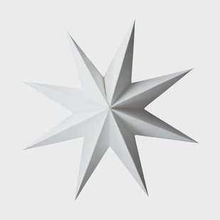 DBKD Paper winter star decoratiehanger White, small, Ø9 cm