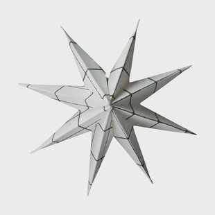 DBKD Paper winter star decoratiehanger Square white, small, Ø9 cm