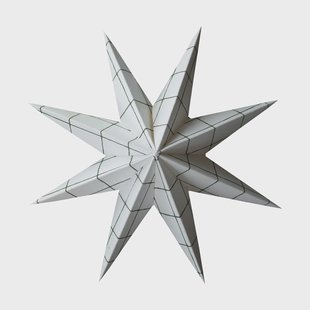 DBKD Paper winter star decoratiehanger Square white, medium, Ø14 cm