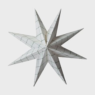 DBKD Paper winter star decoratiehanger Square white, large, Ø19 cm