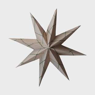 DBKD Paper winter star decoratiehanger Square sand, small, Ø9 cm
