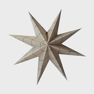 DBKD Paper winter star decoratiehanger Square sand, medium, Ø14 cm