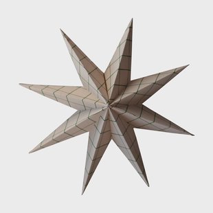 DBKD Paper winter star decoratiehanger Square sand, large, Ø19 cm