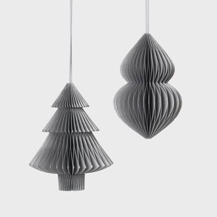 Broste Copenhagen Christmas mix kerstboom-kerstdecoratie 2-delig Silver