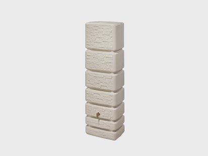 4RAIN Regentonne SLIM STONE DECOR, 350 l. (350 liter, Zandbeige)