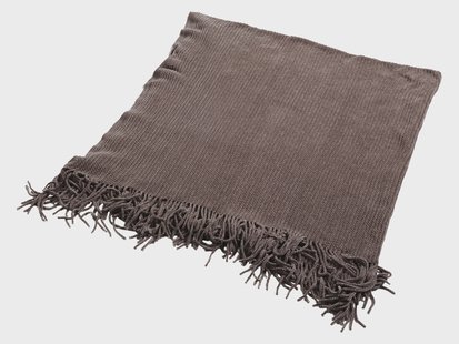 LIVARNO Plaid, 130 x 170 cm, met franjes (Bruin)