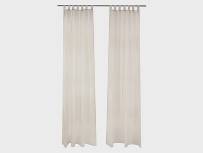 LIVARNO Gordijnen, 2-delig, 135 x 254 cm, semi-transparant (Beige)