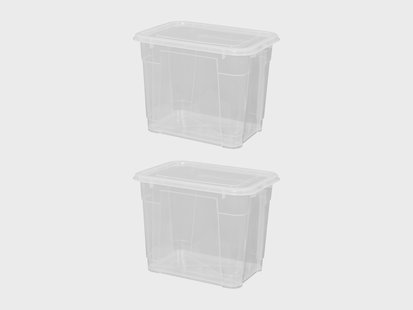 W5 Set van 2 opbergboxen met deksel, 20 L