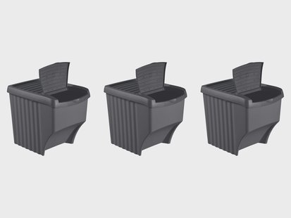 W5 Set van 3 prullenbakken, 22 L, incl. stickers