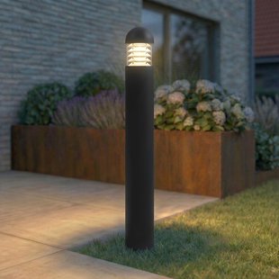 Skagena LED tuinpadverlichting, hoogte 90 cm, IP54, aluminium, antraciet - Lucande - Terras - Modern - Rond